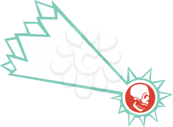 Royalty Free Clipart Image of a Falling Star With a Skull