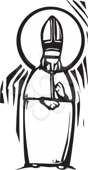 Royalty Free Clipart Image of a Catholic Pope