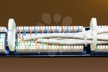Royalty Free Photo of a Rear View of a Patch Panel