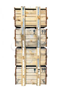 Royalty Free Photo of a Stack of Wooden Boxes