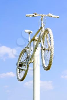 Royalty Free Photo of a Bicycle on a Pole