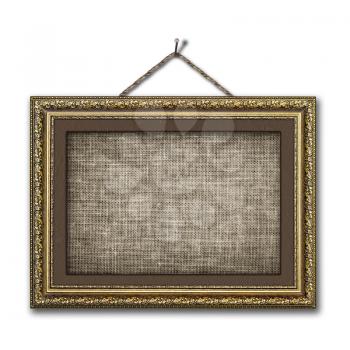 Vintage picture frame on the white isolated background