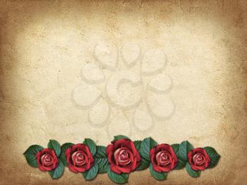 Royalty Free Photo of a Vintage Card With Roses