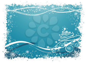 Royalty Free Clipart Image of a Seasonal Background With a Christmas Tree