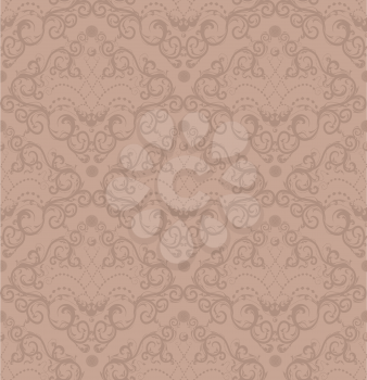 Floral vector brown seamless royal beauty ornament