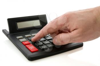 Royalty Free Photo of a Man Using a Calculator