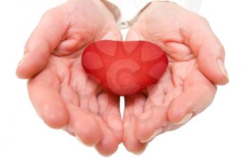 Royalty Free Photo of a Woman Holding a Heart