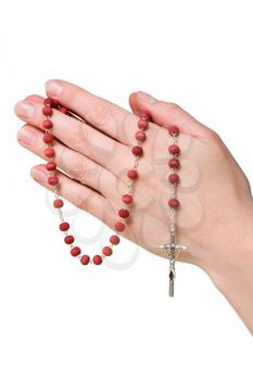 Royalty Free Photo of a Woman Holding a Rosary