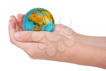 Royalty Free Photo of a Person Holding a Globe