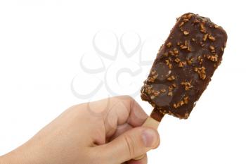 Royalty Free Photo of a Person Holding Ice Cream