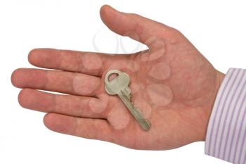 Royalty Free Photo of a Person Holding a Key