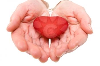 Royalty Free Photo of a Woman Holding a Heart