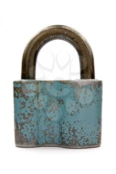 Royalty Free Photo of an Old Blue Padlock