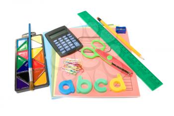 Royalty Free Photo of a Collection of School Stuff