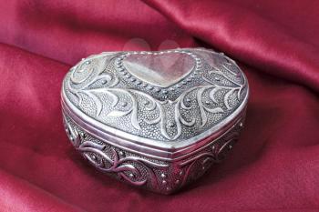 Royalty Free Photo of a Silver Ornate Heart