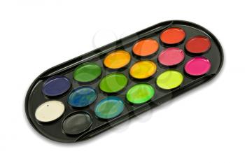 Royalty Free Photo of a Tray of Watercolor Paints