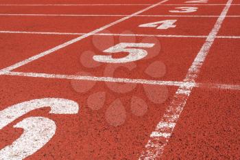 Numbers on the start of a running track