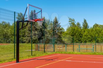Sports playground for basketball and football in open air