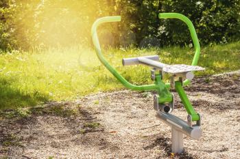 Outdoors exercise equipment or fitness device machine in public park