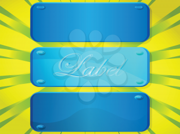 Royalty Free Clipart Image of Blue Labels