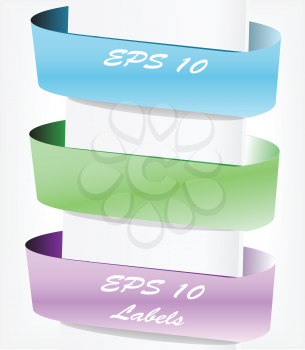 Royalty Free Clipart Image of Three Labels