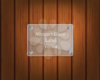 Royalty Free Clipart Image of a Sign on Wood Paneling