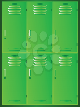 Royalty Free Clipart Image of Green Lockers