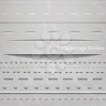 Royalty Free Clipart Image of Grey Dividers
