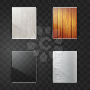 Royalty Free Clipart Image of Different Materials
