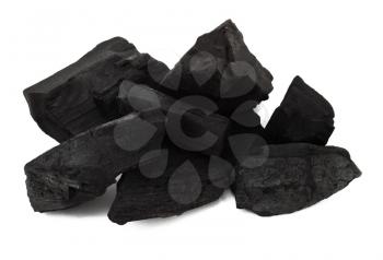 Group of the coal on the white background