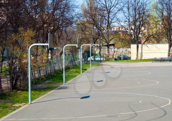 Street basketball baskets in park