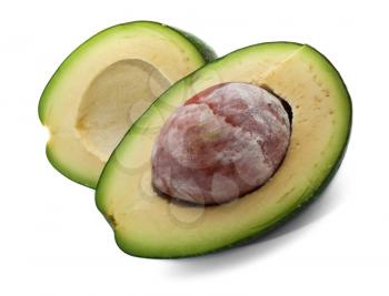 Ripe avocado isolated on white background