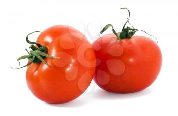 Red tomatoes isolated on white
