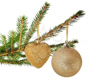 Fur tree branch with christmas ball