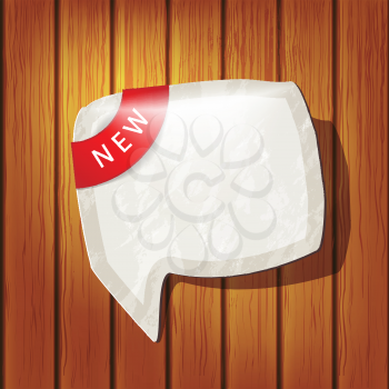 Paper speech bubble with advertising text