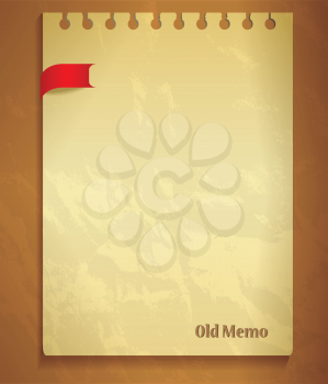 Old notepad list withred bow
