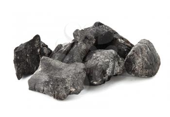 Used coal from the burning fire