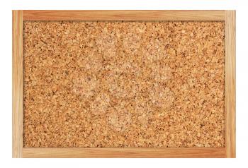 Brown cork board with wooden frame