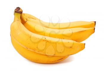 Group of bananas on white