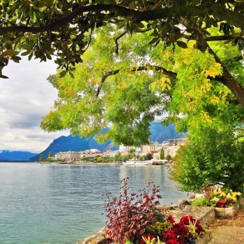 Park near the Geneva lake in Montreux