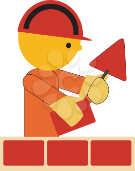 Royalty Free Clipart Image of a Construction Brick Layer