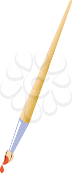 Royalty Free Clipart Image of a Paintbrush Dripping with Paint