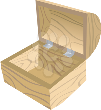 Royalty Free Clipart Image of a Wooden Box
