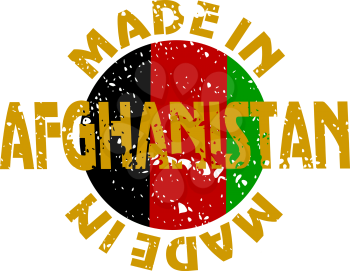 Royalty Free Clipart Image of a Made in Afghanistan Label