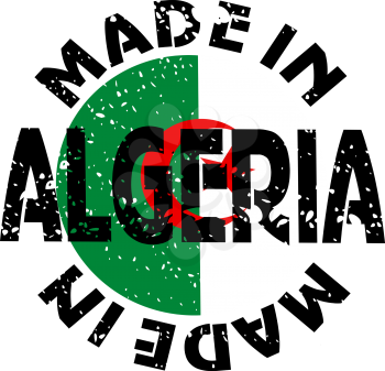 Royalty Free Clipart Image of a Label Made in Algeria