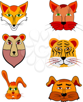 Royalty Free Clipart Image of a Variety of Animals