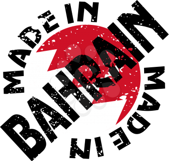Royalty Free Clipart Image of a Label of Made in Bahrain
