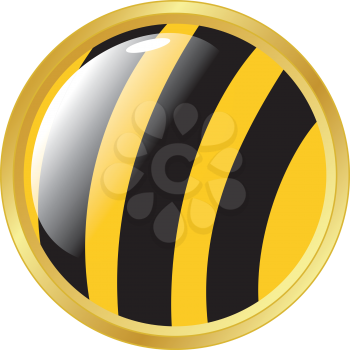 Royalty Free Clipart Image of a Bee Colored Button