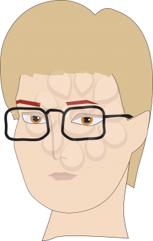 Royalty Free Clipart Image of a Person Wearing Glasses