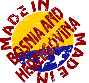 Royalty Free Clipart Image of a Label for Made in Bosnia and Herzegovina